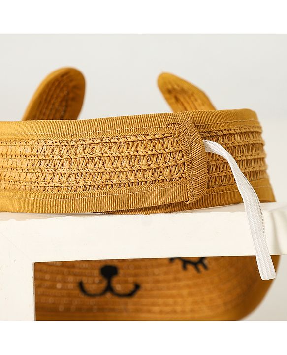 Babyhug Face Design Straw Hat - Brown
