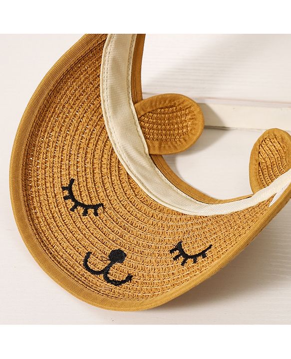 Babyhug Face Design Straw Hat - Brown