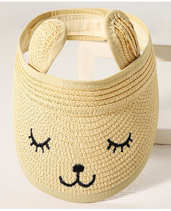Babyhug Face Design Straw Hat - Beige
