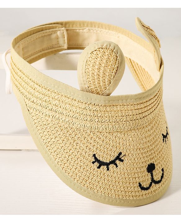 Babyhug Face Design Straw Hat - Beige