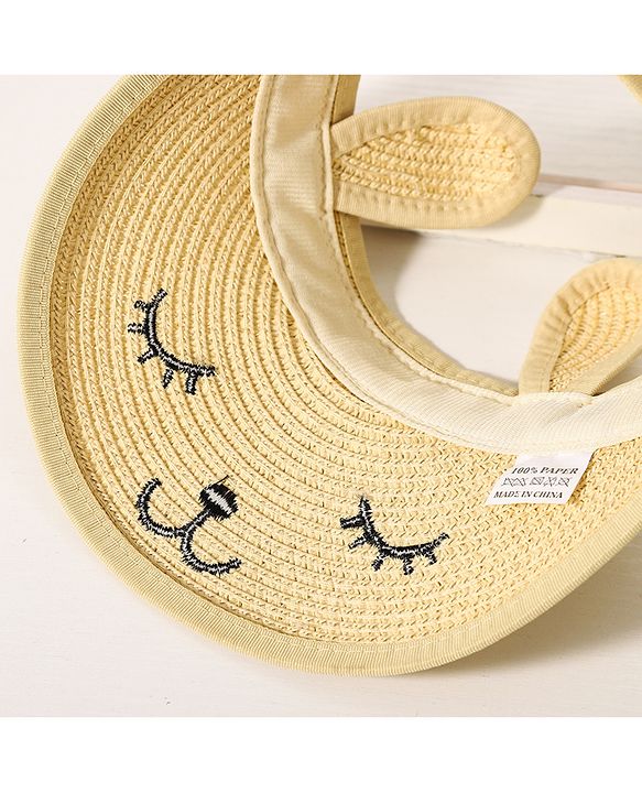 Babyhug Face Design Straw Hat - Beige