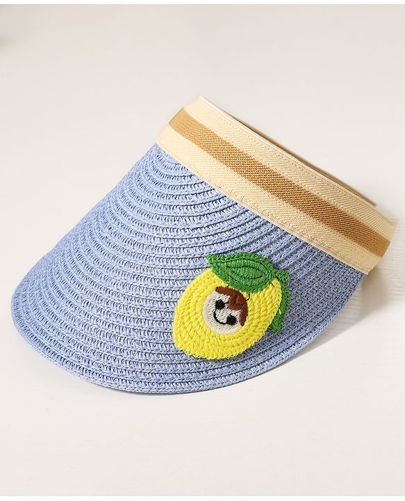 Babyhug Mango Embroidered Straw Hat - Blue