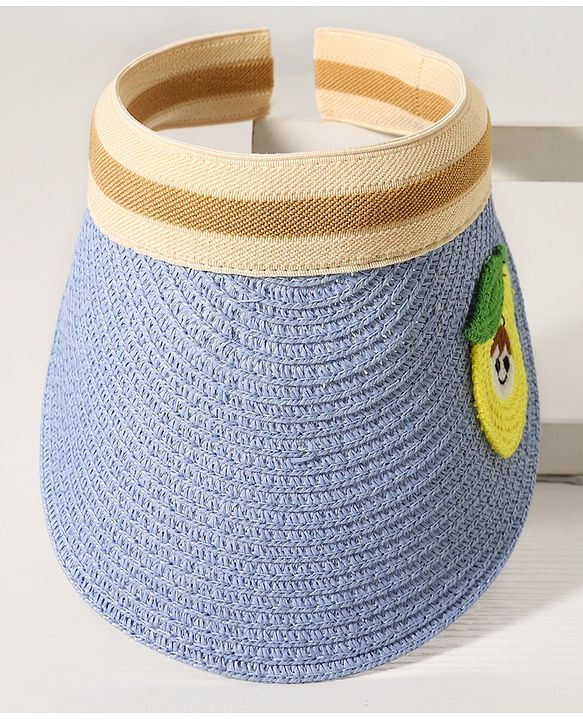 Babyhug Mango Embroidered Straw Hat - Blue