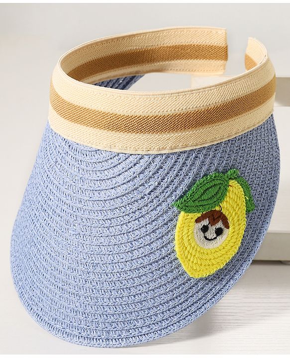 Babyhug Mango Embroidered Straw Hat - Blue