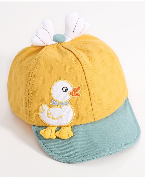 Babyhug Duck Embroided Baseball Cap - Yellow