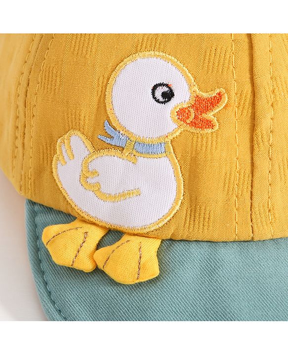 Babyhug Duck Embroided Baseball Cap - Yellow