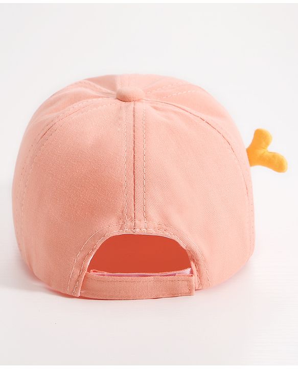 Babyhug Seal Embroided Baseball Cap - Peach (Text Color May Vary)