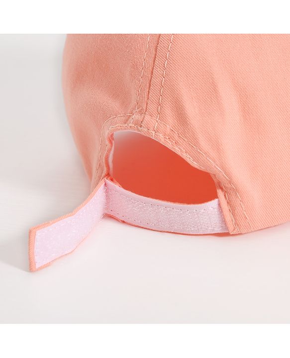 Babyhug Seal Embroided Baseball Cap - Peach (Text Color May Vary)
