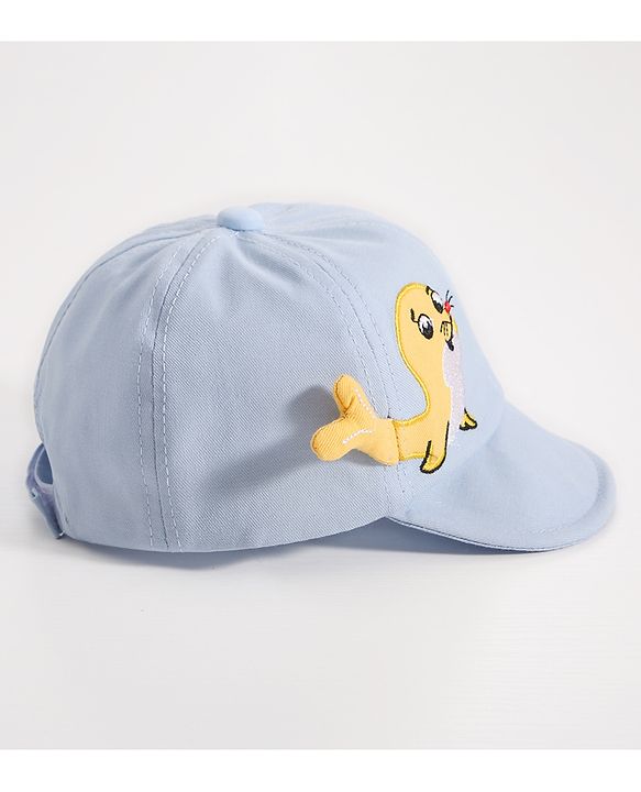 Babyhug Seal Embroided Baseball Cap - Blue