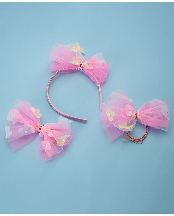 Babyhug Hair Accessories Sets Free Size Combo Pack Of 3 - Pink