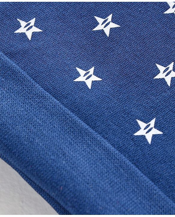 Babyhug 100% Cotton Cap Mittens & Booties Set Star Print - Blue
