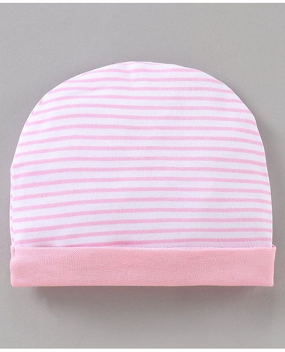 Babyhug 100% Cotton Cap Mittens & Booties Set Pink - Diameter 11 cm