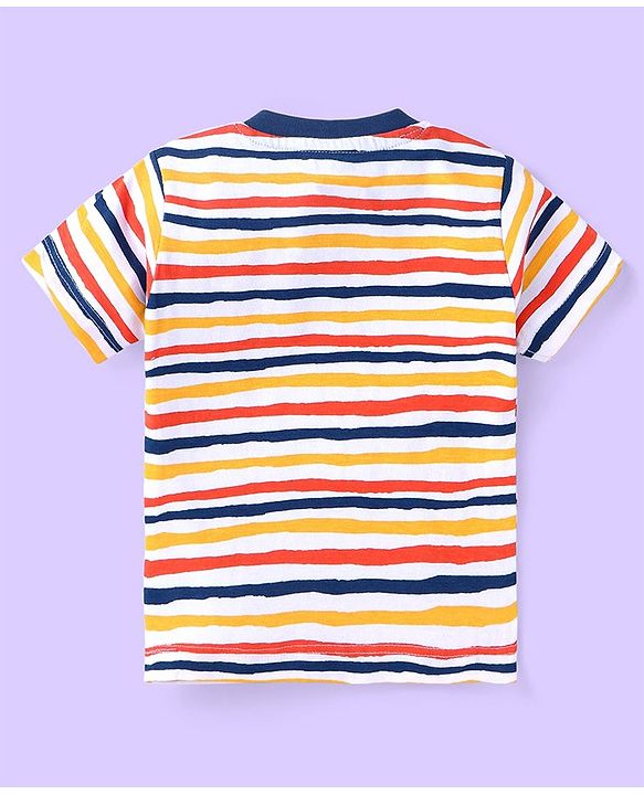 Babyhug Half Sleeves Tees Pack of 3 - Light & Dark Blue Multicolour
