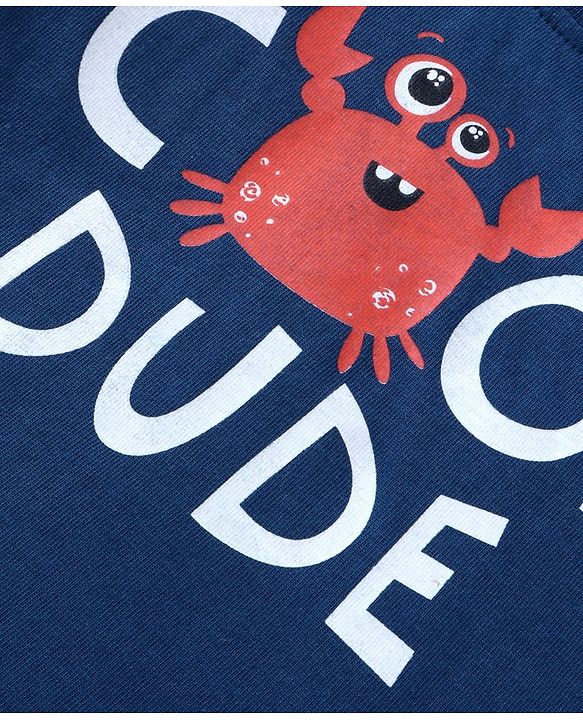 Babyhug Half Sleeves Tees Pack of 3 - Light & Dark Blue Multicolour