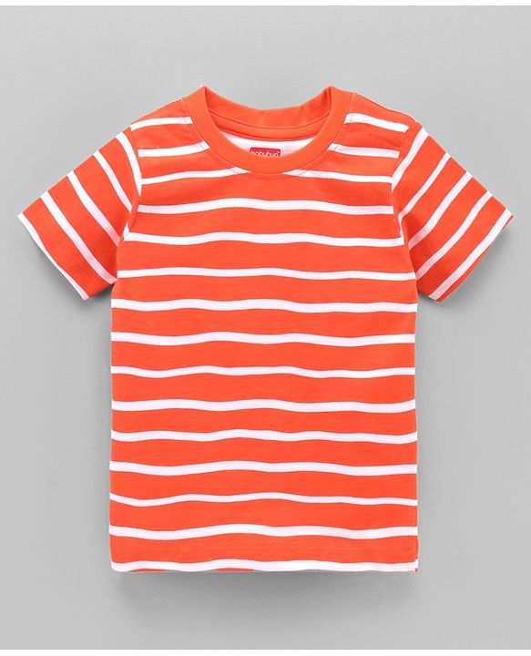 Babyhug Half Sleeves Tees Sea Animals Print Pack of 3 - Orange Sky Blue White