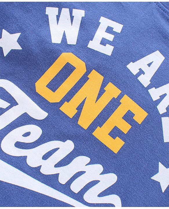 Babyhug Half Sleeves T-Shirts Text & Stripes Print Set of 2 - Blue