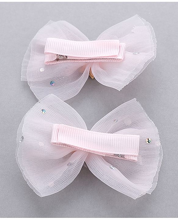Babyhug Free Size Bow Applique Hair Accessories Set of 3 - Pink