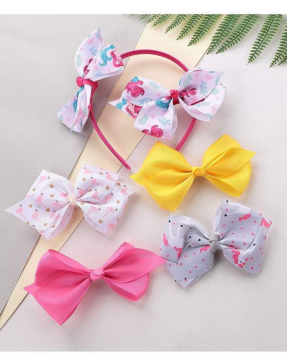 Babyhug Free Size Hair Accessories Set of 6 - Multioclour