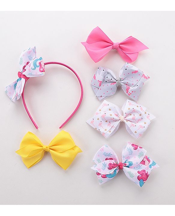 Babyhug Free Size Hair Accessories Set of 6 - Multioclour