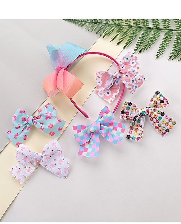 Babyhug Free Size Hair Accessories Set of 6 - Multioclour