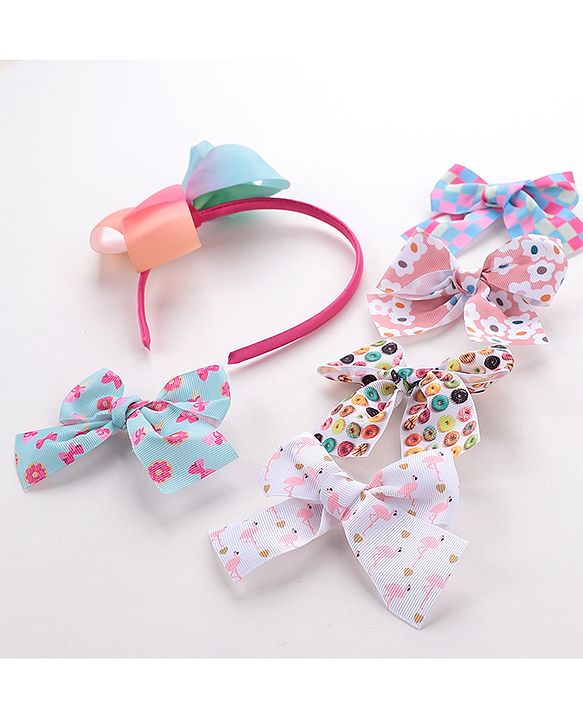 Babyhug Free Size Hair Accessories Set of 6 - Multioclour