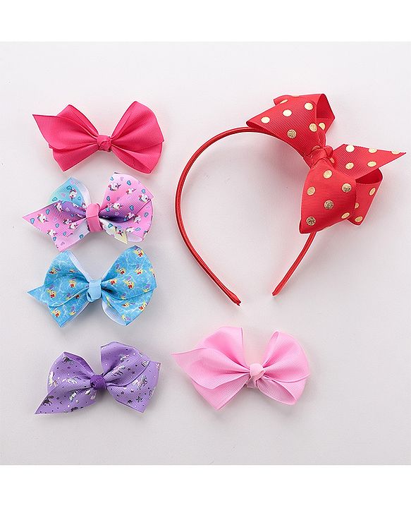 Babyhug Free Size Hair Accessories Set of 6 - Multioclour
