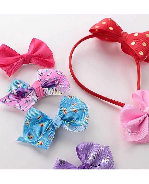 Babyhug Free Size Hair Accessories Set of 6 - Multioclour