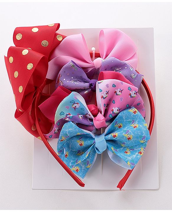 Babyhug Free Size Hair Accessories Set of 6 - Multioclour