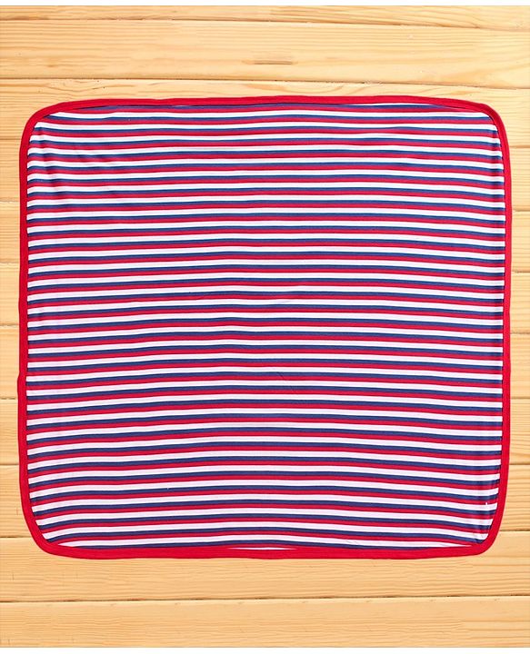 Babyhug Knit Terry Towel Solid Pack Of 2 - Blue and Red