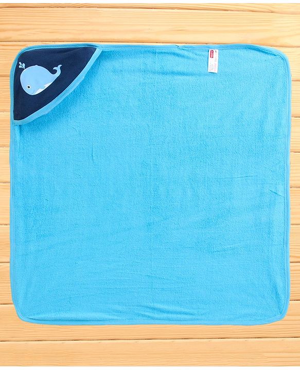 Babyhug Knit Terry Towel Solid Pack Of 2 - Blue and Red