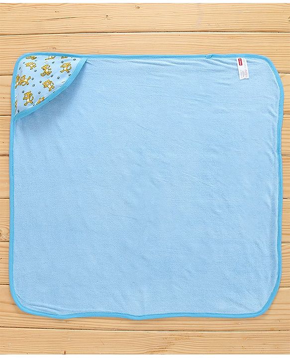 Babyhug Cotton Hooded Towels Tiger Print Pack of 2 - Yellow and Blue
