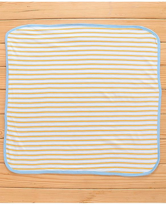 Babyhug Cotton Hooded Towels Tiger Print Pack of 2 - Yellow and Blue