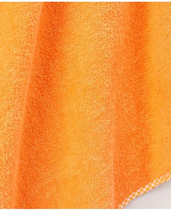 Babyhug Cotton Hooded Towel Fox Patch - Orange