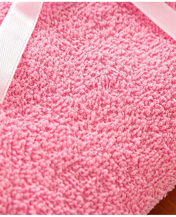 Babyhug Cotton Hooded Towel Animal Patch - Pink
