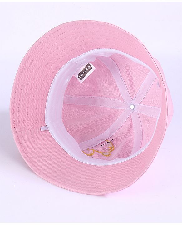 Babyhug Free Size Cotton Bucket Hat with Bunny Ears Pink - Diameter 26 cm