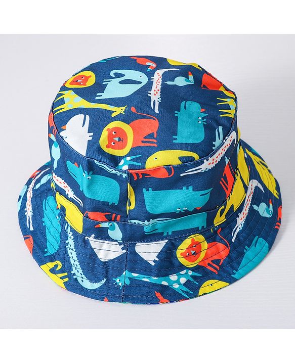 Babyhug Animal Printed Bucket Hat - Blue