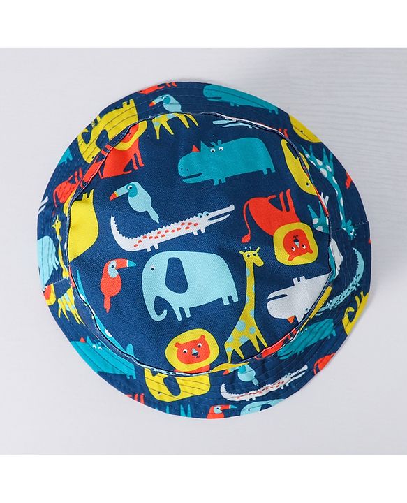 Babyhug Animal Printed Bucket Hat - Blue