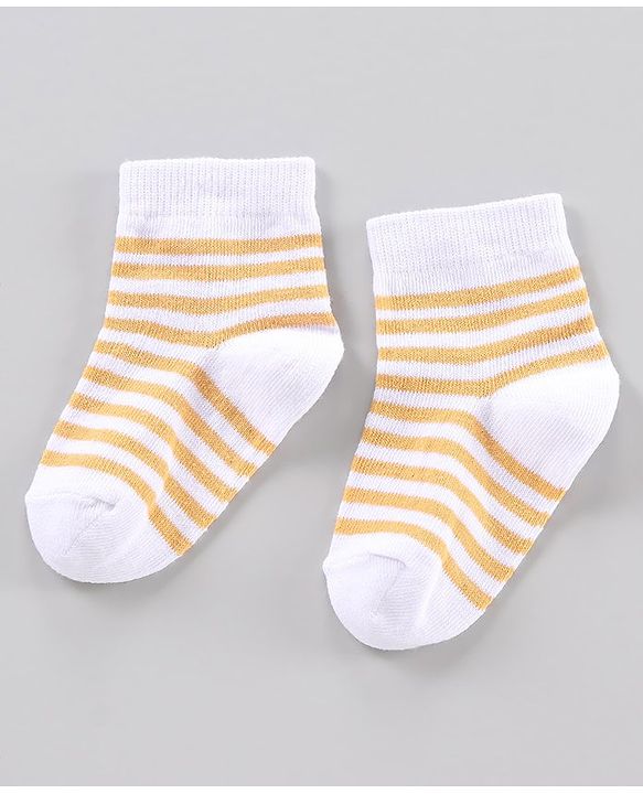 Cute Walk by Babyhug Ankle Length Antibacterial Socks Stripe And Car Design Pack Of 3 - Blue Red Yellow