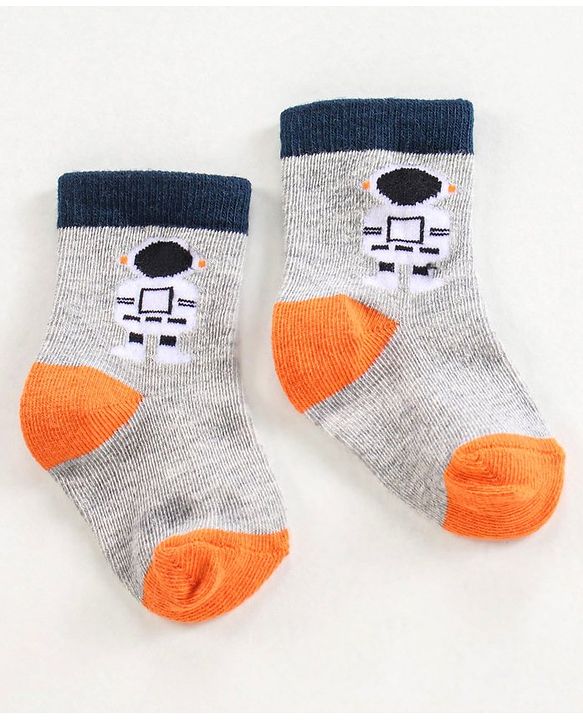 Cutewalk by Babyhug Anti-Bacterial Ankle Length Socks Pack of 3 - Navy Blue Grey