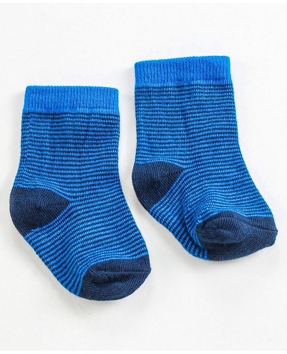 Cutewalk by Babyhug Anti-Bacterial Ankle Length Socks Pack of 3 - Navy Blue Grey