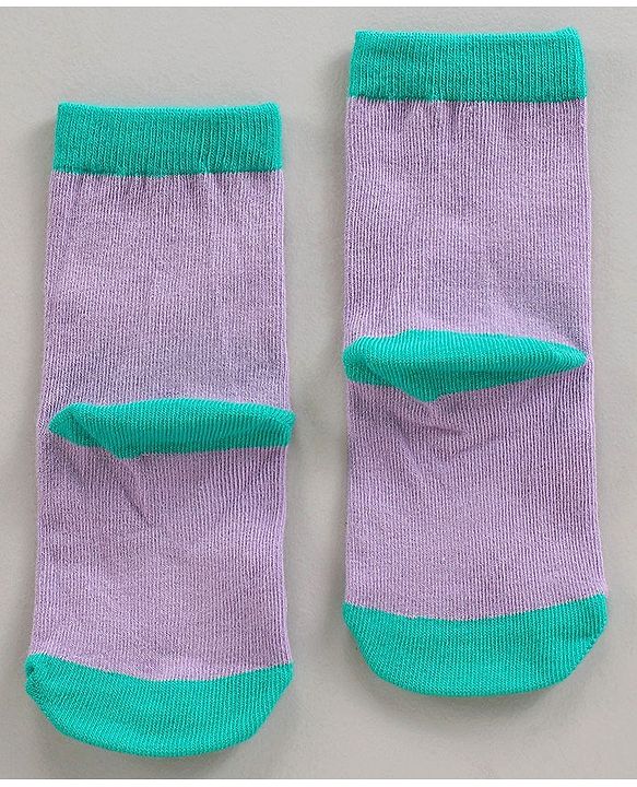 Cutewalk by Babyhug Anti-Bacterial Ankle Length Socks Pack of 3 - Blue Violet