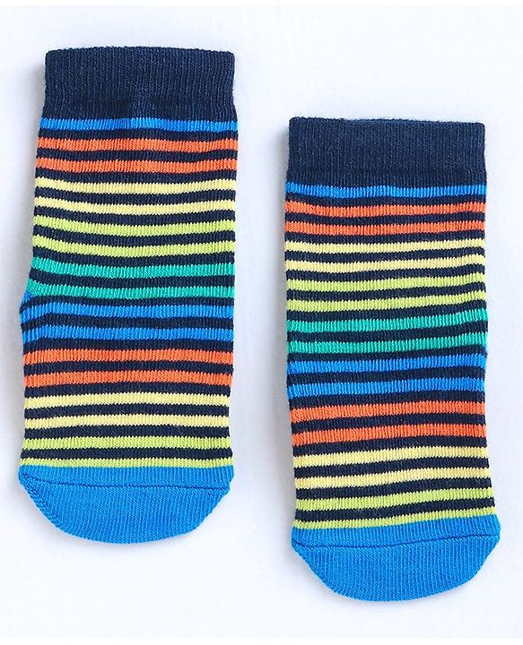 Cute Walk by Babyhug Ankle Length Anti Bacterial Socks Space Design Pack of 3 - Blue White