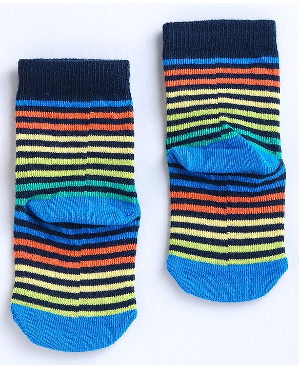 Cute Walk by Babyhug Ankle Length Anti Bacterial Socks Space Design Pack of 3 - Blue White