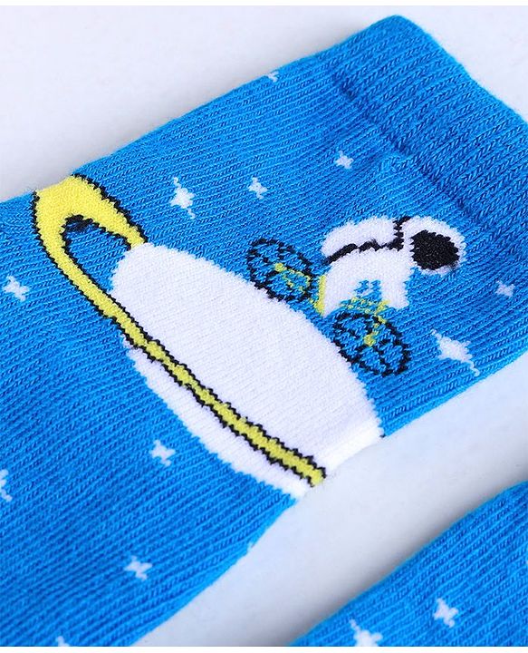Cute Walk by Babyhug Ankle Length Anti Bacterial Socks Space Design Pack of 3 - Blue White