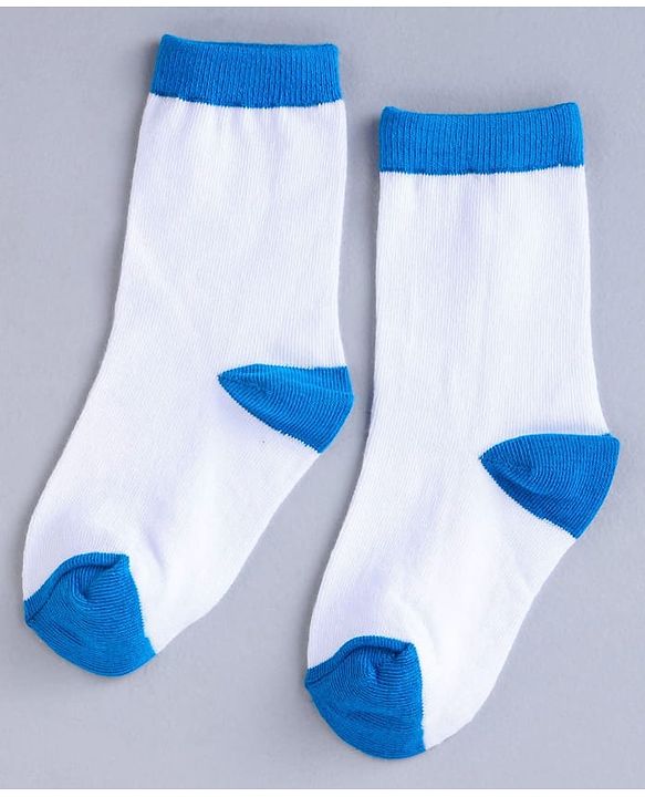Cute Walk by Babyhug Mid Calf Length Anti Bacterial Socks Star Design Pack of 3 - Blue White