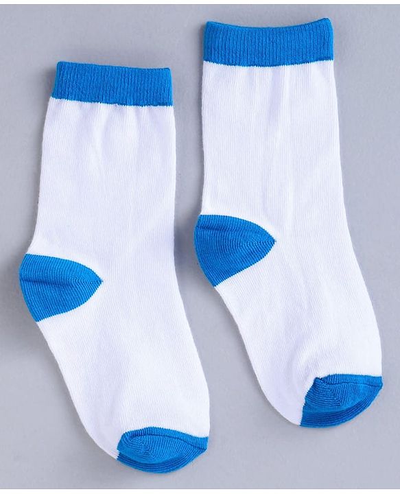 Cute Walk by Babyhug Mid Calf Length Anti Bacterial Socks Star Design Pack of 3 - Blue White