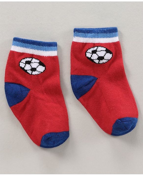 Cute Walk by Babyhug Ankle Length Antibacterial Socks Dino Design Pack of 3 - Red Black