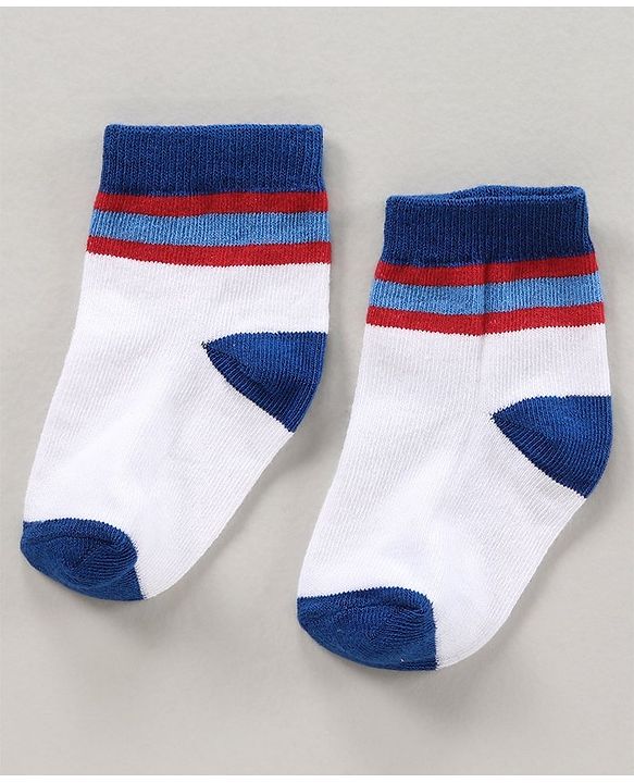 Cute Walk by Babyhug Ankle Length Antibacterial Socks Dino Design Pack of 3 - Red Black