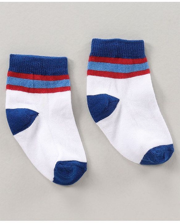 Cute Walk by Babyhug Ankle Length Antibacterial Socks Dino Design Pack of 3 - Red Black