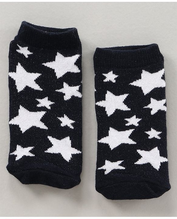 Cute Walk by Babyhug Ankle Length Antibacterial Socks Bear Stripe And Star Design Pack Of 3 - Black White Brown